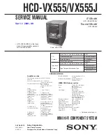 Предварительный просмотр 1 страницы Sony HCD-VX555 Service Manual