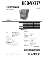 Предварительный просмотр 1 страницы Sony HCD-VX777 Service Manual