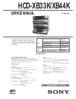 Предварительный просмотр 1 страницы Sony HCD-XB33K Service Manual