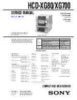 Preview for 1 page of Sony HCD-XG700 Service Manual