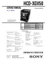 Preview for 1 page of Sony HCD-XGV50 Service Manual