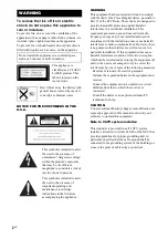 Preview for 2 page of Sony HCD-ZX9 - Receiver Cd Operating Instructions Manual