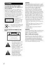 Предварительный просмотр 2 страницы Sony HCD-ZX9 - Receiver Cd Operating Instructions Manual