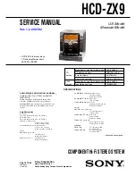 Sony HCD-ZX9 - Receiver Cd Service Manual preview