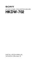Sony HD-SD Down HKDW-702 Installation Manual preview