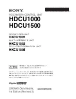 Sony HD Super Motion HKCU1001 Operation Manual preview