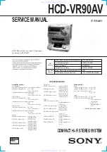 Sony HD-VR90AV Service Manual preview