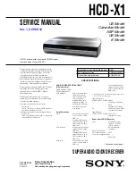 Предварительный просмотр 1 страницы Sony HD-X1 Service Manual