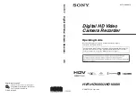 Sony HD1000N Operating Manual preview