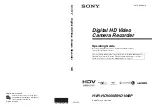 Preview for 1 page of Sony HD1000P Operating Manual