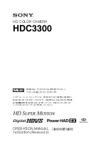 Sony HDC-3300 Operation Manual preview