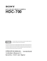 Preview for 1 page of Sony HDC-700 Operation Manual