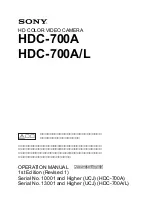 Sony HDC-700A Operation Manual preview