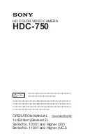 Preview for 1 page of Sony HDC-750 Operation Manual