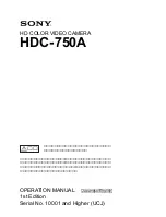 Preview for 1 page of Sony HDC-750A Operation Manual