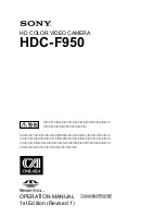 Sony HDC-F950 Operation Manual preview