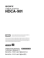 Sony HDCA-901 Operation Manual preview