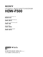 Sony HDCAM HDW-F500 Maintenance Manual предпросмотр