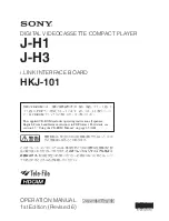 Sony HDCAM J-H1 Operation Manual preview