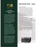 Предварительный просмотр 2 страницы Sony HDCAM-SR SRW5100 Brochure