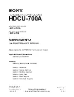 Sony HDCU-700A Maintenance Manual Supplement preview