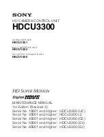 Предварительный просмотр 1 страницы Sony HDCU3300 HD Maintenance Manual