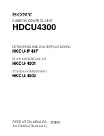 Предварительный просмотр 1 страницы Sony HDCU4300 Operation Manual