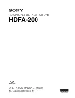 Preview for 1 page of Sony HDFA-200 Operation Manual