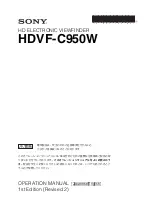 Предварительный просмотр 1 страницы Sony HDFV-C950W Operation Manual