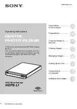 Предварительный просмотр 1 страницы Sony HDPS-L1 Operating Instructions Manual