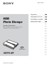 Preview for 1 page of Sony HDPS-M1 Operating Instructions Manual