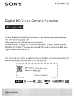 Sony HDR-AS200V Startup Manual preview