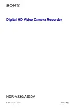 Preview for 1 page of Sony HDR-AS30 Manual