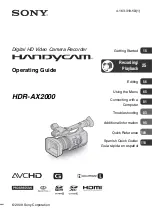 Preview for 1 page of Sony HDR-AX2000 - Avchd Flash Media Handycam Camcorder Operating Manual