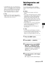 Preview for 61 page of Sony HDR-AX2000 - Avchd Flash Media Handycam Camcorder Operating Manual