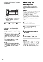 Preview for 62 page of Sony HDR-AX2000 - Avchd Flash Media Handycam Camcorder Operating Manual