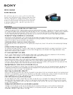 Предварительный просмотр 1 страницы Sony HDR-CX220/S Brochure & Specs