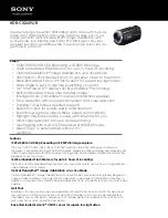 Sony HDR-CX260V/B Specifications preview