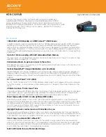 Preview for 1 page of Sony HDR-CX290 Specifications