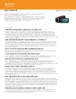 Sony HDR-CX430V Specifications preview