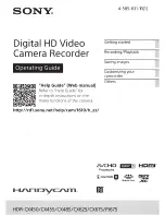 Sony HDR-CX450 Operating Manual preview