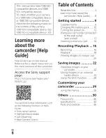 Preview for 8 page of Sony HDR-CX450 Operating Manual