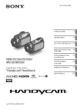 Предварительный просмотр 1 страницы Sony HDR-CX550V Owner'S Manual