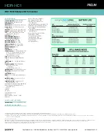 Preview for 2 page of Sony HDR-HC1 Specifications