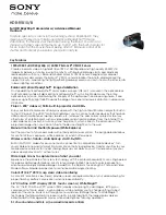 Preview for 1 page of Sony HDR-PJ810/B Features & Specifications