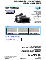 Sony HDR-SR10D - High Definition Avchd 120gb Hdd Handycam? Camcorder Service Manual preview