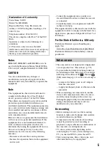 Preview for 5 page of Sony HDR-SR5/C Operating Manual