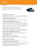 Sony HDR-TD30V Specifications preview