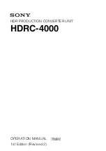 Предварительный просмотр 1 страницы Sony HDRC-4000 Operation Manual