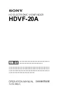 Sony HDVF-20A Operation Manual предпросмотр